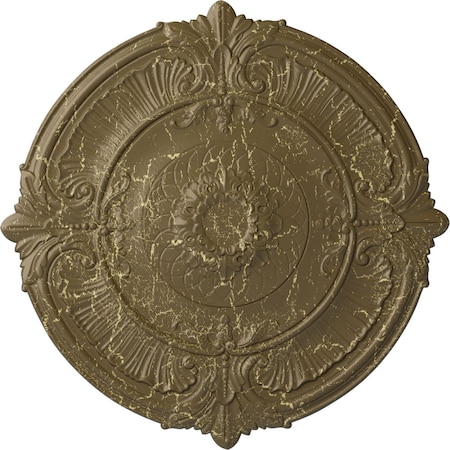 Ekena Millwork Attica Ceiling Medallion (Fits Canopies up to 3 3/4"), 39 1/2"OD x 2 1/2"P, Mississippi Mud Crackle CM39ATMMC